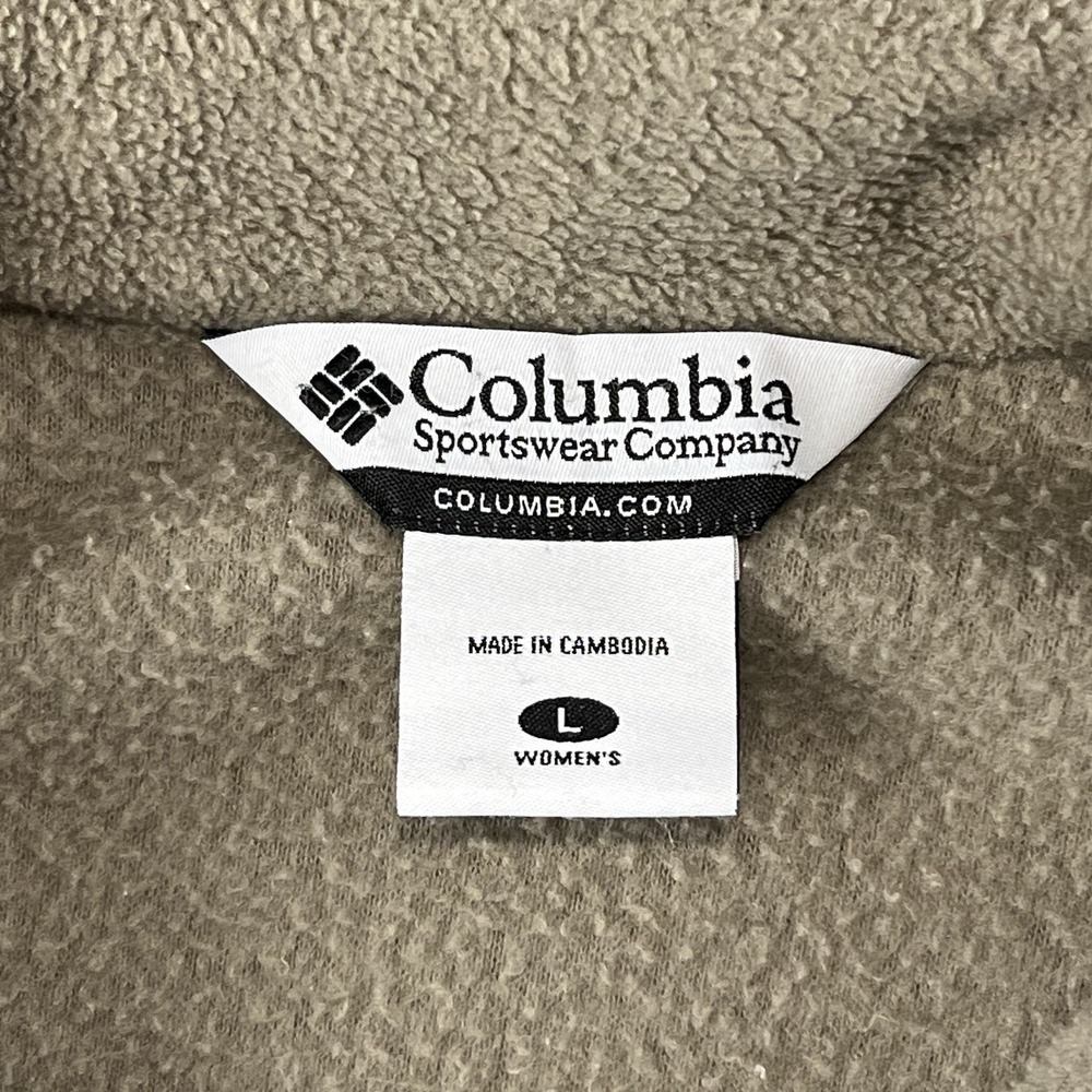 COLUMBIA Full Zip Fleece Cardigan Sweater‎ Tan Women's Size L Outdoors Comfort - Picture 3 of 7